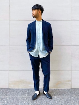 「EDIFICE（エディフィス）のアイテム（その他シューズ）」を使った、TERAさん（メンズ・183cm）の春コーディネート