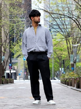 「E.TAUTZ（イートウツ）のアイテム」を使った、TERAさん（メンズ・183cm）の春コーディネート