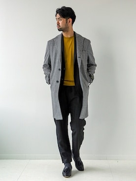 「カシミヤ」｜「アイテム（その他アウター）」を使った、TERAさん（メンズ・183cm）の秋コーディネート