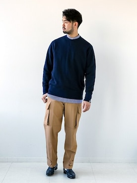 「LOOPWHEELER（ループウィラー）のアイテム（スウェット）」を使った、TERAさん（メンズ・183cm）の冬コーディネート