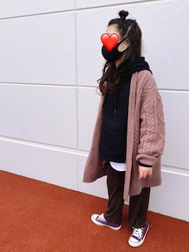 「アイテム（カーディガン/ボレロ）」を使った、umeさん（キッズ・145cm）の春コーディネート