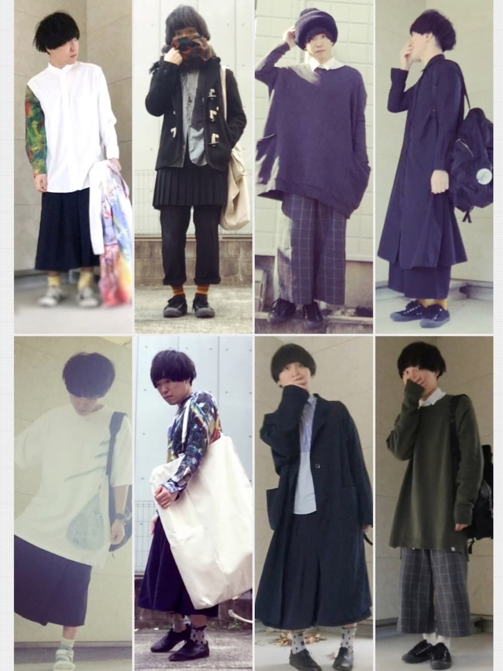 ホワイト系のシャツ/ブラウス、その他のスウェット、ホワイト系のTシャツ/カットソーを着用したメンズの冬コーディネートの1枚目の写真