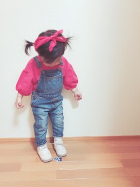 「バルーンスリーブ」｜OTOMACHUさん（キッズ・80cm）の春コーディネート