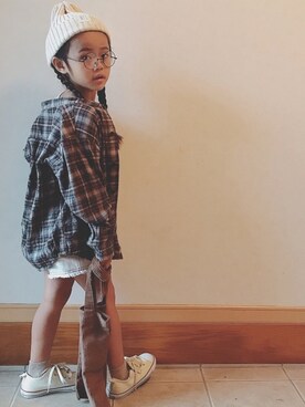 「チェッカーずまつり2020秋」｜「アイテム（パンツ）」を使った、OTOMACHUさん（キッズ・110cm）の秋コーディネート