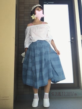 「70's」｜「アイテム（その他）」を使った、えるさん（レディース・156cm）の夏コーディネート