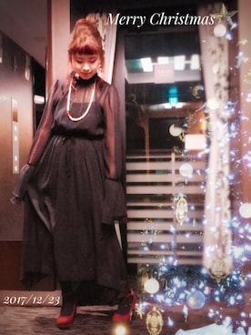 「シースルーワンピース」｜「アイテム（その他）」を使った、えるさん（レディース・156cm）の冬コーディネート