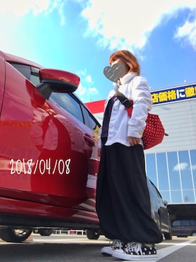 「mercibeaucoup,（メルシーボークー）のアイテム（ブルゾン）」を使った、えるさん（レディース・156cm）の春コーディネート