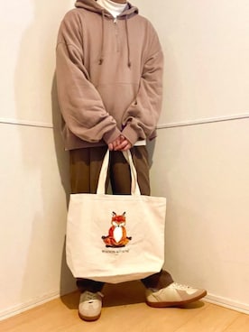 「INTER FACTORY（インターファクトリー）のアイテム（パーカー）」を使った、えくら｜低身長コーデさん（メンズ・166cm）の春コーディネート