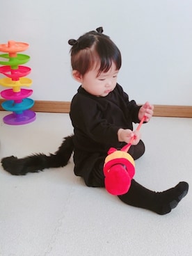 「DAISO（DAISO）のアイテム（その他）」を使った、enaさん（キッズ・70cm）の秋コーディネート