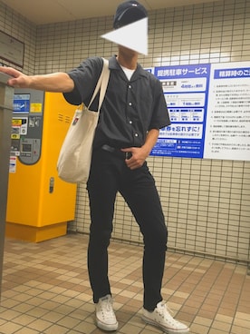 「BEN DAVIS（ベンデイビス）のアイテム（トートバッグ）」を使った、ひとし【プチ】さん（メンズ・168cm）の夏コーディネート