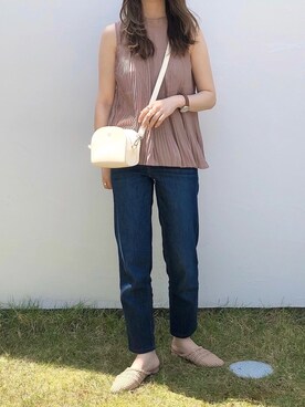 「POWANTO LUNE（ポワントリュネ）のアイテム（シューズ）」を使った、yumikoさん（レディース・158cm）の夏コーディネート