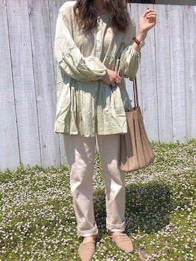 「POWANTO LUNE（ポワントリュネ）のアイテム（シューズ）」を使った、yumikoさん（レディース・158cm）の夏コーディネート