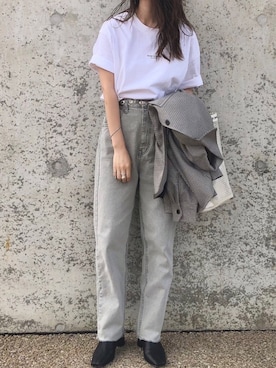 「Acne Studios（アクネストゥディオズ）の＜Acne Studios＞リバースロゴTシャツΨо（Tシャツ/カットソー）」を使った、yumikoさん（レディース・158cm）の秋コーディネート