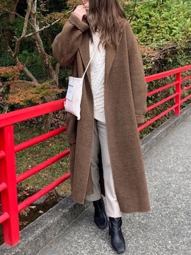 「アウターコーデ」｜「アイテム（その他）」を使った、yumikoさん（レディース・158cm）の冬コーディネート
