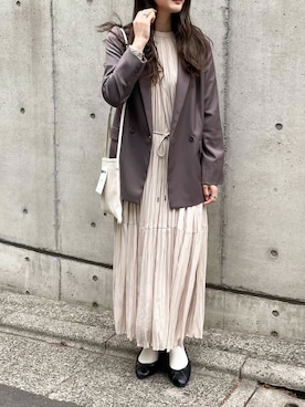 「NATURAL BEAUTY BASIC（ナチュラルビューティーベーシック）のアイテム（テーラードジャケット）」を使った、yumikoさん（レディース・158cm）の春コーディネート