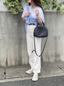 「Acne Studios（アクネストゥディオズ）の＜Acne Studios＞リバースロゴTシャツΨо（Tシャツ/カットソー）」を使った、yumikoさん（レディース・158cm）の夏コーディネート