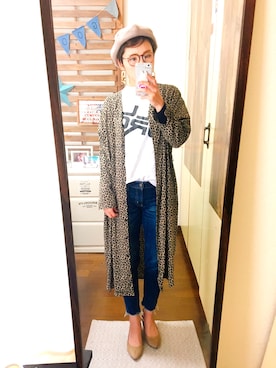 「Ungrid（アングリッド）のインディゴフレイドヘムストスリ（デニムパンツ）」を使った、Mika Takataさん（レディース・157cm）の春コーディネート