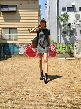 「オールグレー」｜「アイテム（バッグ）」を使った、Angieさん（レディース・173cm）の春コーディネート