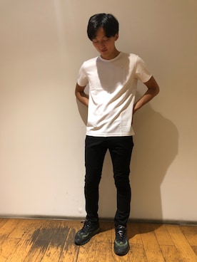 「TETE HOMME（テットオム）のアイテム（トップス）」を使った、おまつさん（メンズ・163cm）の夏コーディネート
