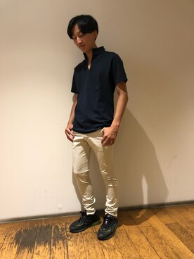 「TETE HOMME（テットオム）のアイテム（トップス）」を使った、おまつさん（メンズ・163cm）の夏コーディネート