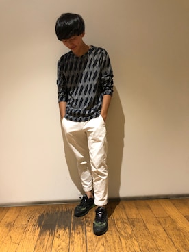 「TETE HOMME（テットオム）のアイテム（トップス）」を使った、おまつさん（メンズ・163cm）の夏コーディネート