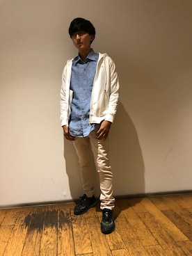 「TETE HOMME（テットオム）のアイテム（トップス）」を使った、おまつさん（メンズ・163cm）の夏コーディネート