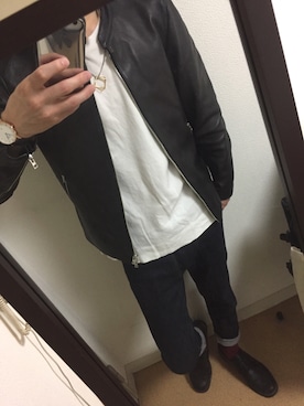 「くつした」｜「アイテム（アナログ腕時計）」を使った、しぇきさん（メンズ・173cm）の秋コーディネート