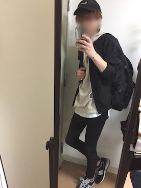 「Right-on（ライトオン）のアイテム（MA-1）」を使った、しぇきさん（メンズ・173cm）の春コーディネート