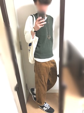 「unrelaxing（アンリラクシング）のアイテム（アクセサリー）」を使った、しぇきさん（メンズ・173cm）の秋コーディネート