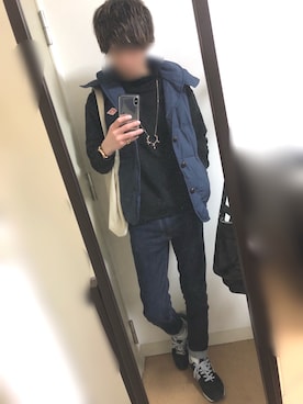 「unrelaxing（アンリラクシング）のアイテム（アクセサリー）」を使った、しぇきさん（メンズ・173cm）の冬コーディネート
