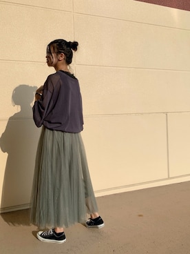 「CONVERSE（コンバース）のCONVERSE コンバース オール スター オックス / ALL STAR OX(BLACK) 32160321（スニーカー）」を使った、Mayumiさん（レディース・162cm）の秋コーディネート