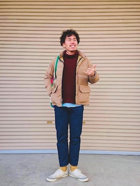 「レイヤードstyle」｜「アイテム（ダウンジャケット/コート）」を使った、YSKさん（メンズ・170cm）の冬コーディネート