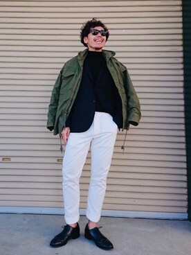 「RRL（ダブル アール エル）のアイテム（チノパンツ）」を使った、YSKさん（メンズ・170cm）の春コーディネート