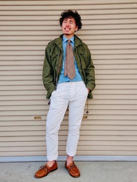 「RRL（ダブル アール エル）のアイテム（チノパンツ）」を使った、YSKさん（メンズ・170cm）の春コーディネート