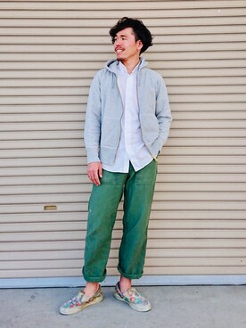 「アイテム（スリッポン）」を使った、YSKさん（メンズ・170cm・20代）の春コーディネート