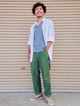 「アイテム（スリッポン）」を使った、YSKさん（メンズ・170cm・20代）の夏コーディネート