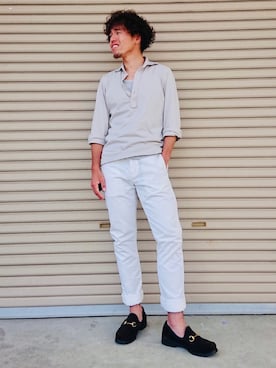 「RRL（ダブル アール エル）のアイテム（チノパンツ）」を使った、YSKさん（メンズ・170cm）の夏コーディネート
