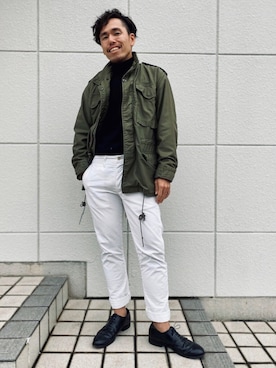 「RRL（ダブル アール エル）のアイテム（チノパンツ）」を使った、YSKさん（メンズ・170cm）の冬コーディネート
