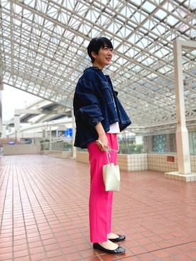 「横浜」｜「アイテム（その他アウター）」を使った、michiko.iさん（レディース・160cm）の春コーディネート