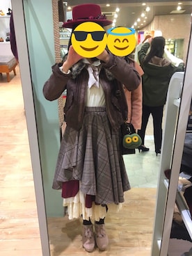 「axes femme（アクシーズファム）のアイテム（その他アウター）」を使った、はむすたーさん（レディース・153cm）の秋コーディネート