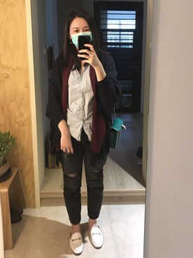 「BCBG（ビーシービージー）のアイテム」を使った、Wuhsintaiさん（レディース・171cm）の冬コーディネート