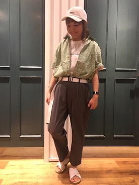 「RAGEBLUE（レイジブルー）のアイテム（キャップ）」を使った、しまさん（レディース・156cm）の夏コーディネート