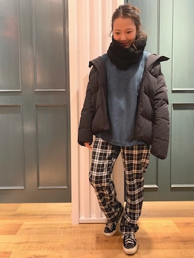 「RAGEBLUE（レイジブルー）のアイテム（ダウンジャケット/コート）」を使った、しまさん（レディース・156cm）の秋コーディネート