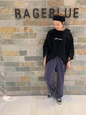「RAGEBLUE（レイジブルー）のアイテム（ヘアアクセサリー）」を使った、しまさん（レディース・155cm）の夏コーディネート