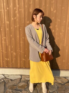 「mystic（ミスティック）のアイテム（ジャケット/アウター、グレー系）」を使った、misatosawaさん（レディース・155cm）の春コーディネート