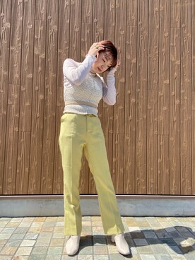 「mystic（ミスティック）のアイテム（トップス、ベージュ系）」を使った、misatosawaさん（レディース・155cm）の春コーディネート