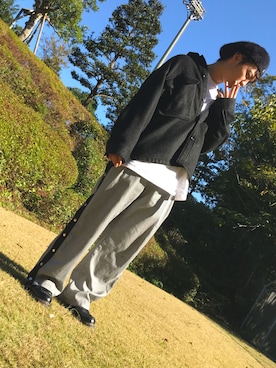 「KANGOL（カンゴール）のアイテム（帽子）」を使った、本村可伊さん（メンズ・170cm）の秋コーディネート