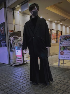 「HARE（ハレ）のアイテム（その他パンツ）」を使った、本村可伊さん（メンズ・170cm）の冬コーディネート