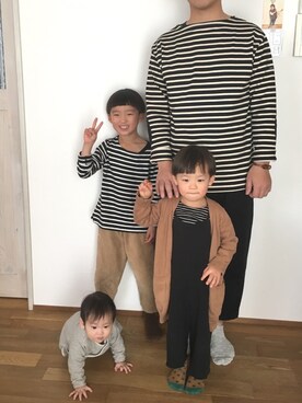 「お揃いコーデ」｜「アイテム（サロペット/オーバーオール）」を使った、さにさん（レディース・150cm）の冬コーディネート