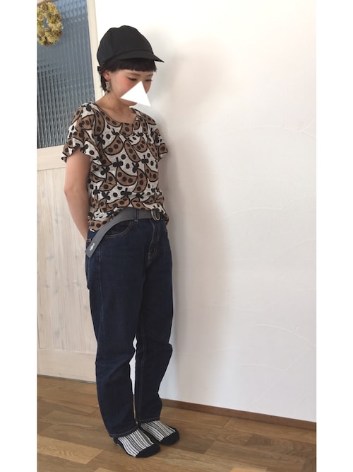 peu pres　プープレ　梨柄　なし柄　トップス　カットソー　プルオーバー peu pres 【定価1.8万】プープレ *トマト柄ミニポケBIG